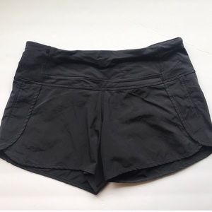 High rise black lululemon shorts